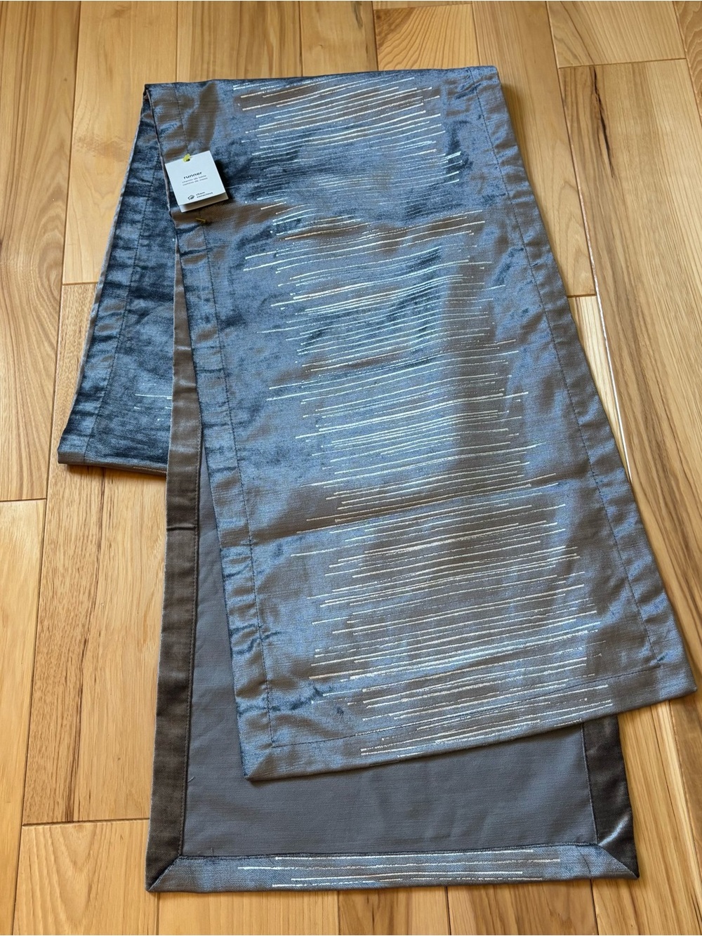 NEW West Elm Luxe Lined Printed Luster Velvet Table Runner 14x90 Inches